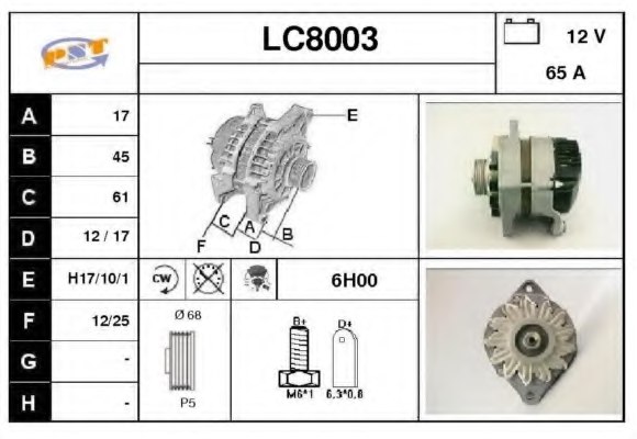 SNRA LC8003 Alternator